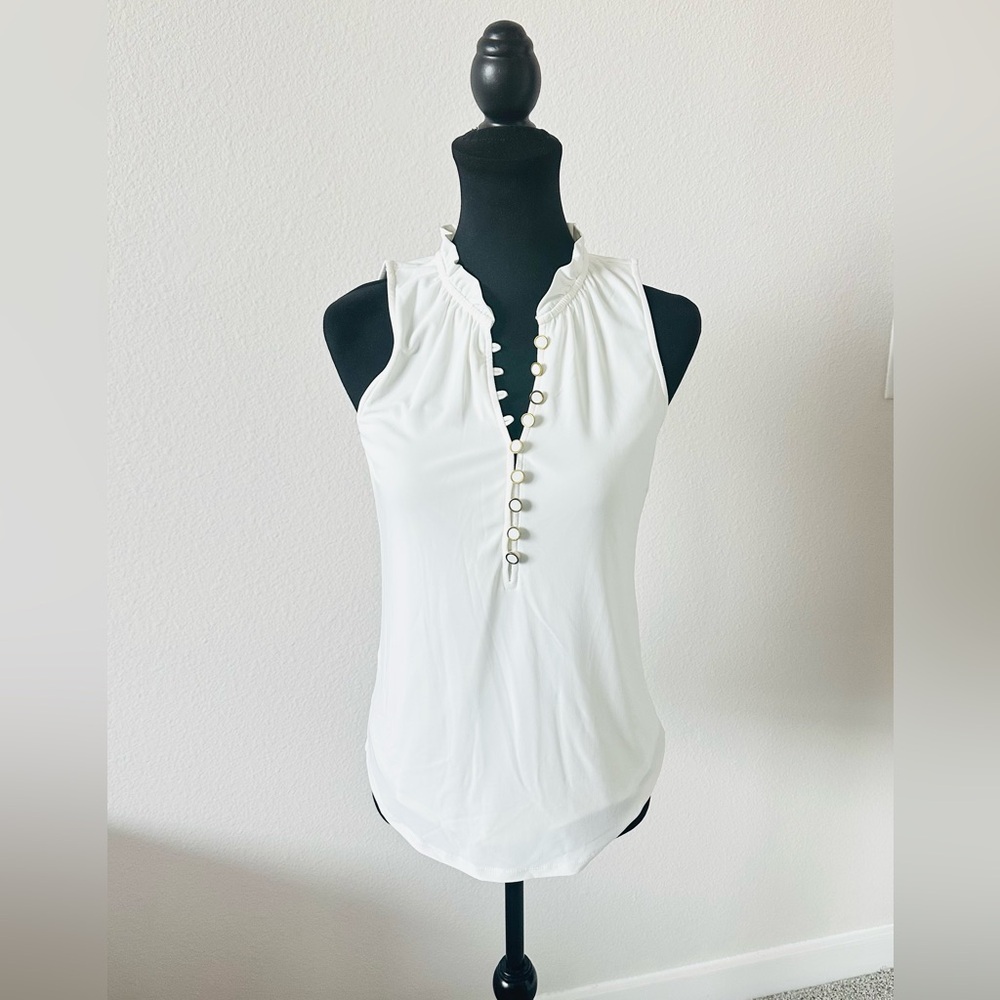 WHBM Gold Button Front Tank Top Size XS 🌻NWT